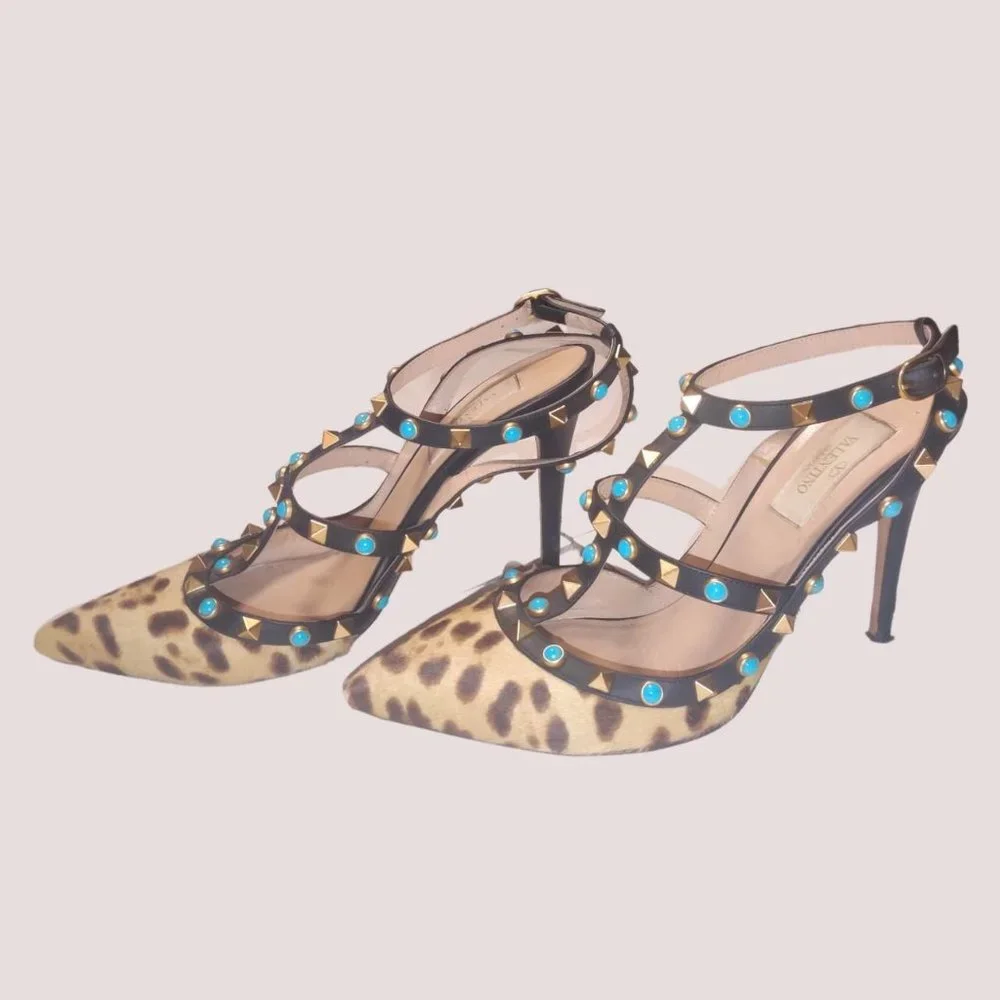 Valentino Garavani Rockstud Leopard Stilettos !!! - Picture 6 of 11